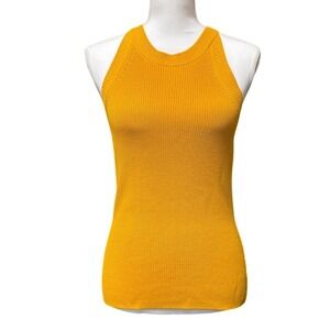 Antonio Melani Mustard Yellow Knit Tank Top Sleeveless Sweater Size S